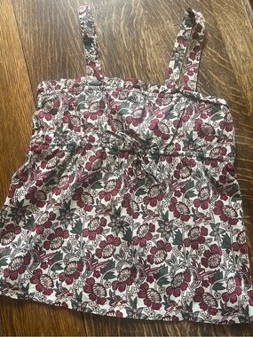 GAP Floral Camisole in White, Burgundy and Green